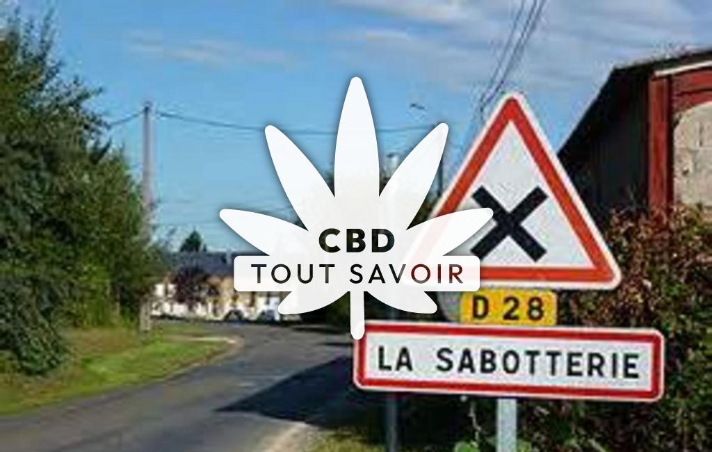 Village à La-Sabotterie avec feuille Cannabis CBD