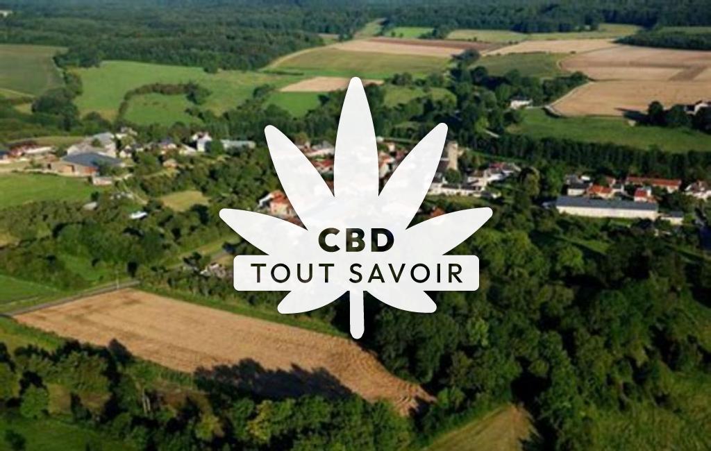 Village à Neuville-Day avec feuille Cannabis CBD