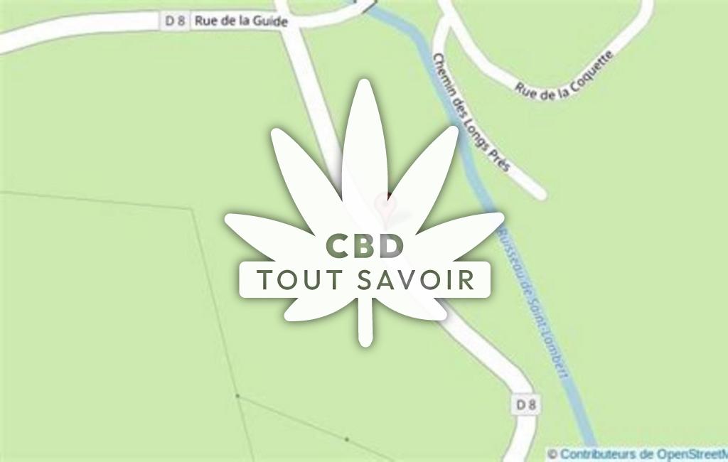 Village à Saint-Loup-Terrier avec feuille Cannabis CBD