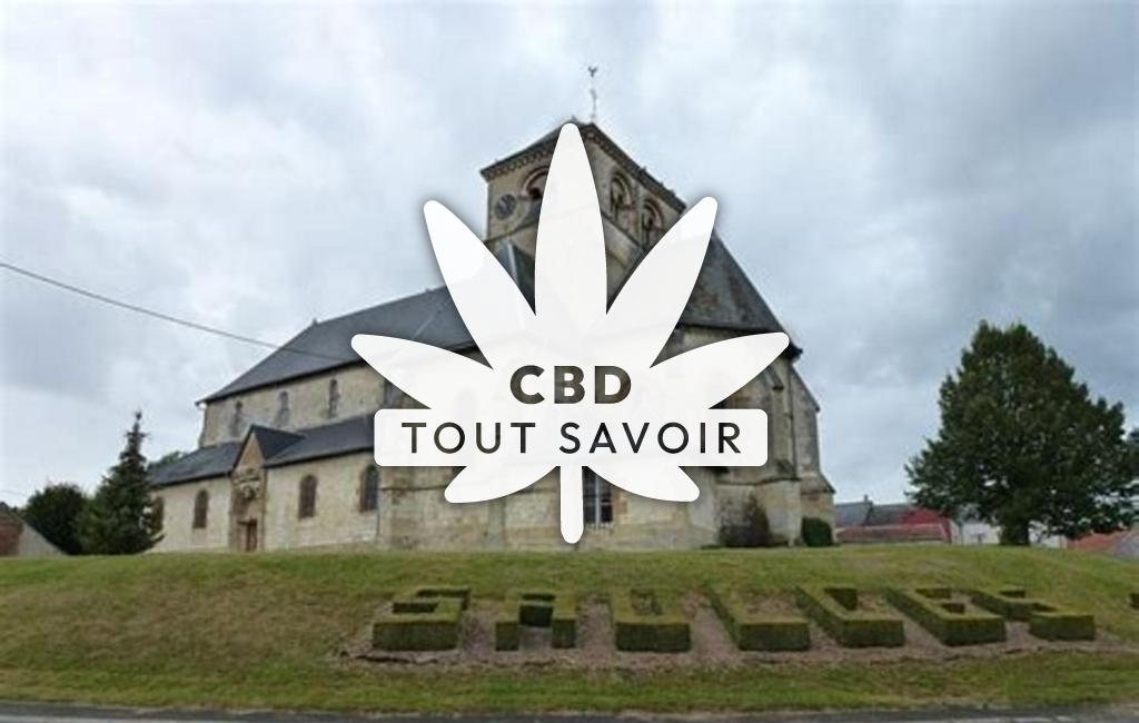 Village à Saulces-Champenoises avec feuille Cannabis CBD