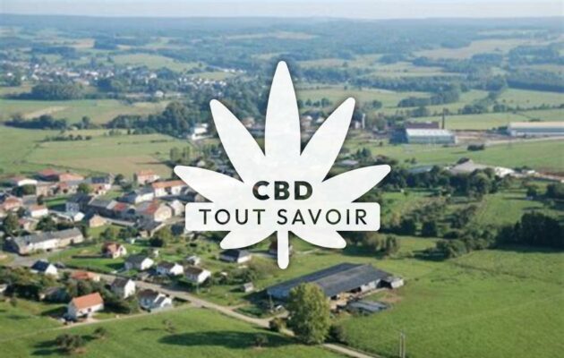 Village à Brevilly avec feuille Cannabis CBD