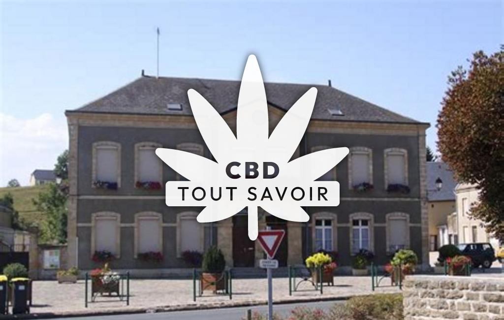 Village à Pouru-Saint-Remy avec feuille Cannabis CBD