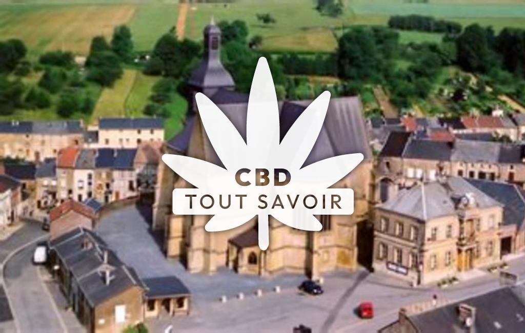 Village à Renwez avec feuille Cannabis CBD