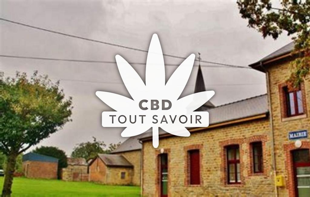 Village à Tremblois-les-Rocroi avec feuille Cannabis CBD