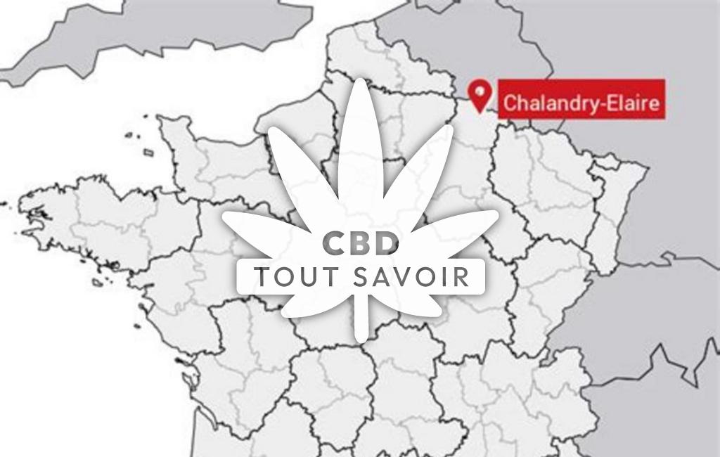 Village à Chalandry-Elaire avec feuille Cannabis CBD