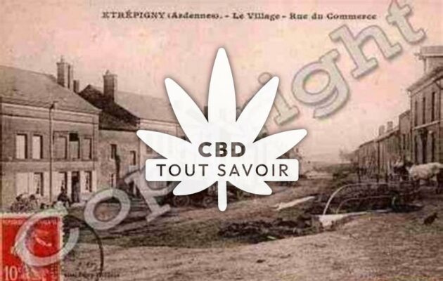 Village à Etrepigny avec feuille Cannabis CBD