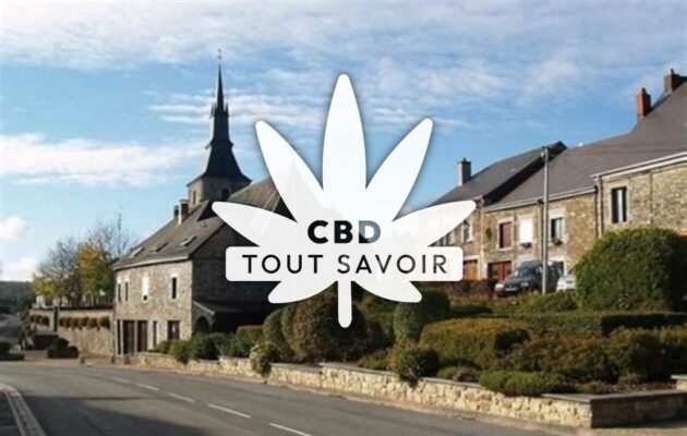 Village à Hargnies avec feuille Cannabis CBD