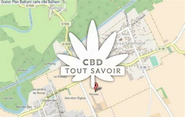 Village à Balham avec feuille Cannabis CBD