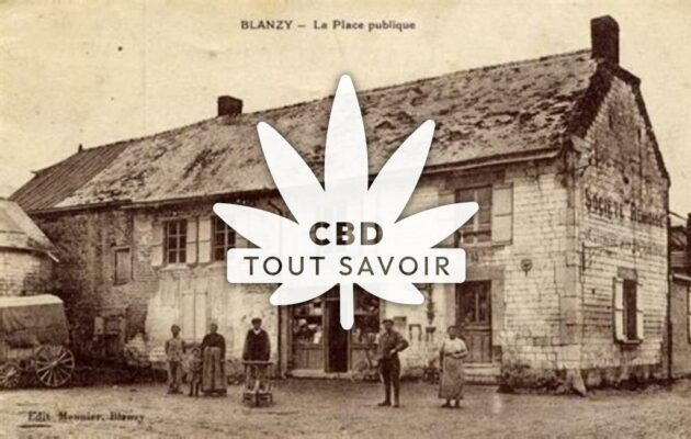 Village à Blanzy-la-Salonnaise avec feuille Cannabis CBD