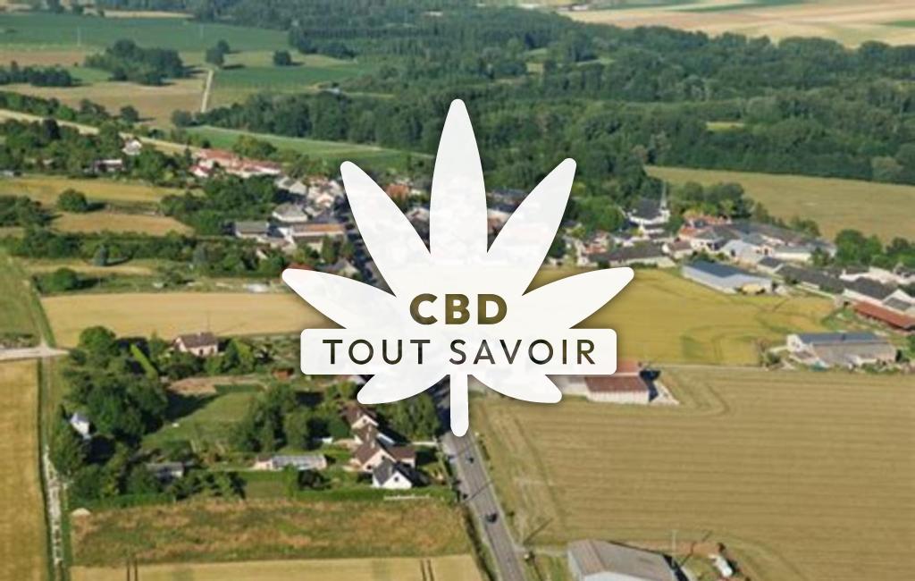 Village à Gomont avec feuille Cannabis CBD