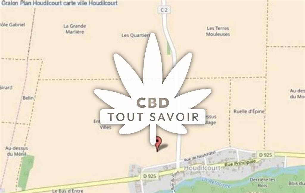 Village à Houdilcourt avec feuille Cannabis CBD