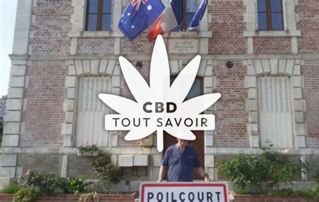 Village à Poilcourt-Sydney avec feuille Cannabis CBD