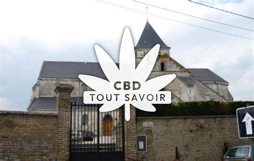 Village à Saint-Germainmont avec feuille Cannabis CBD