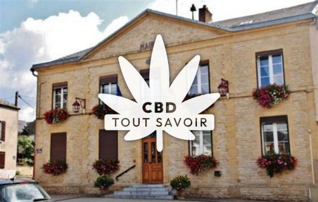 Village à Balan avec feuille Cannabis CBD