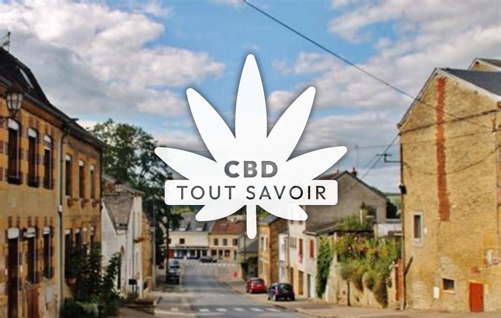 Village à Floing avec feuille Cannabis CBD