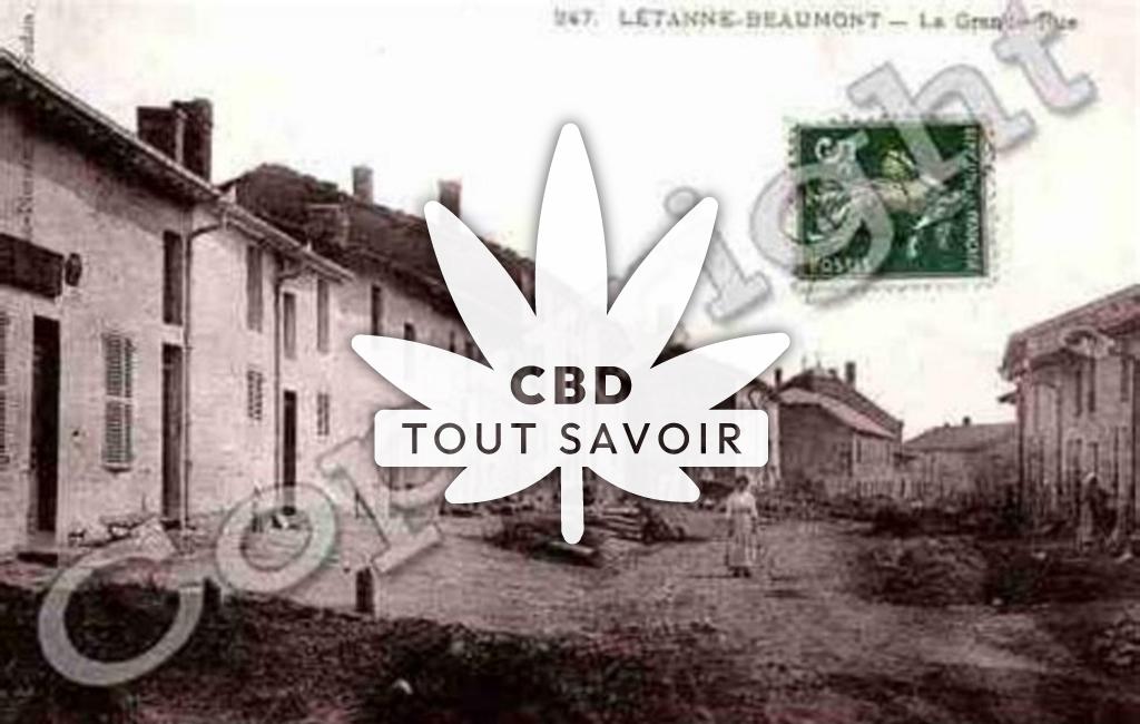 Village à Letanne avec feuille Cannabis CBD