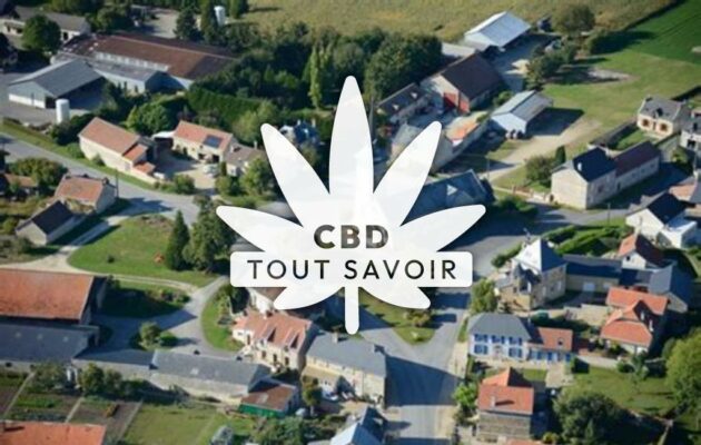 Village à Banogne-Recouvrance avec feuille Cannabis CBD