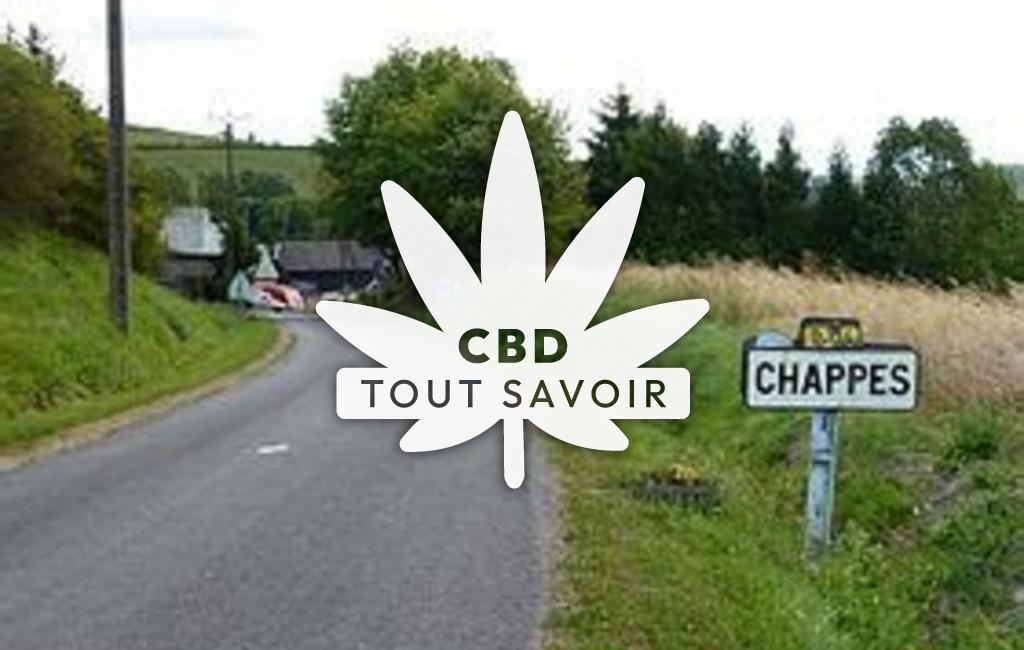 Village à Chappes avec feuille Cannabis CBD