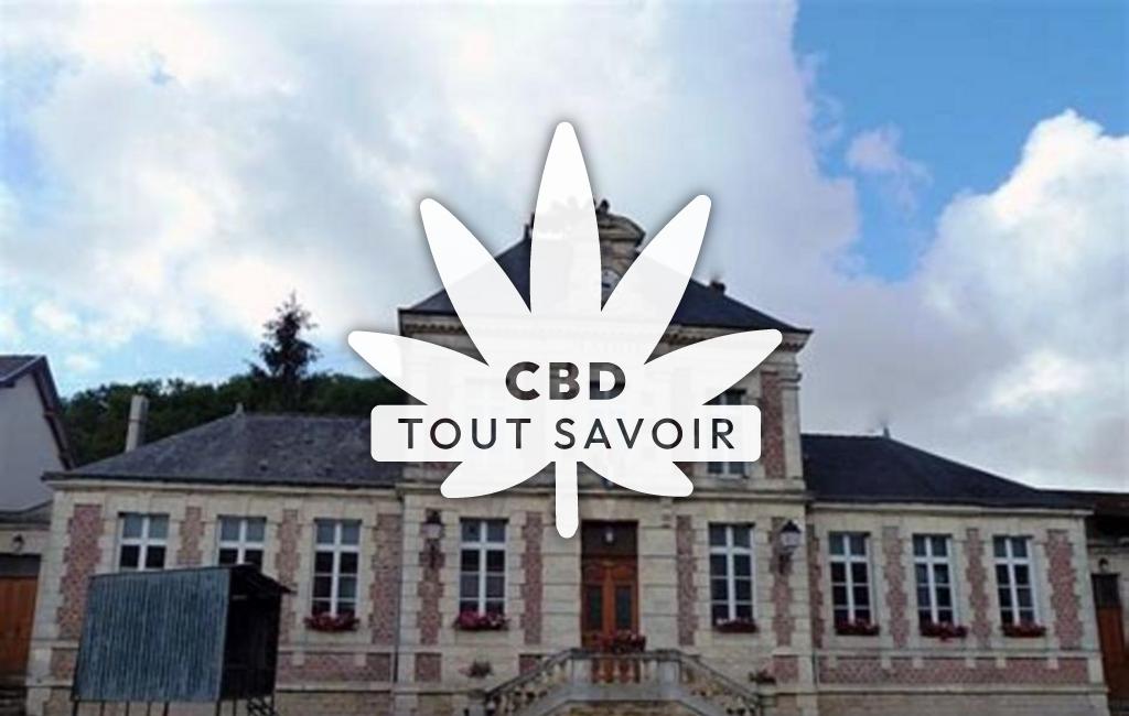 Village à Chaumont-Porcien avec feuille Cannabis CBD