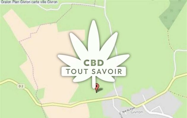 Village à Givron avec feuille Cannabis CBD