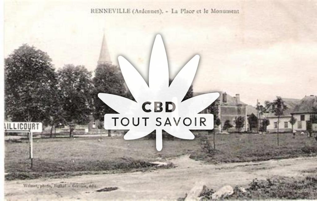 Village à Renneville avec feuille Cannabis CBD