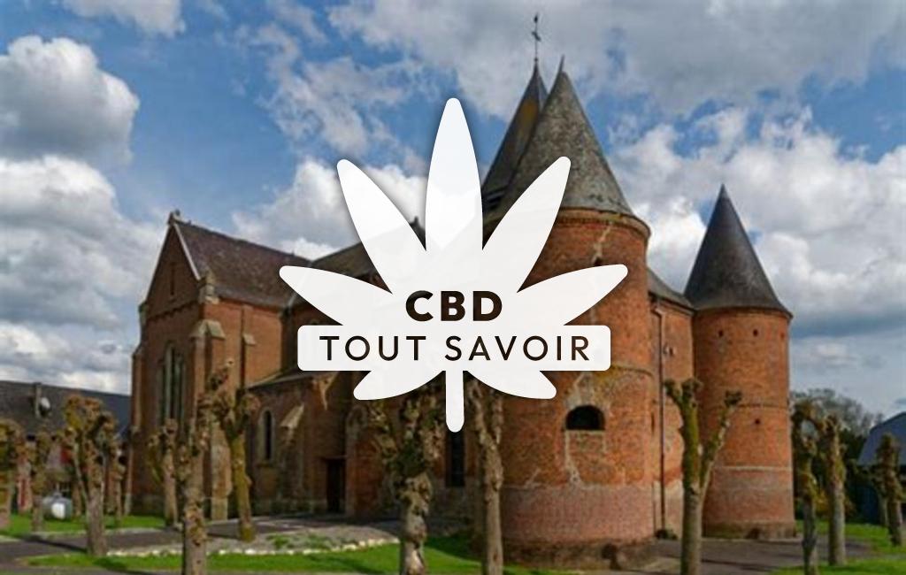 Village à Rocquigny avec feuille Cannabis CBD