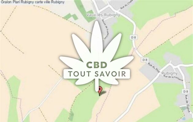 Village à Rubigny avec feuille Cannabis CBD