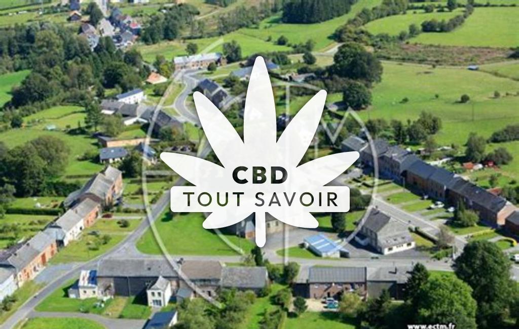 Village à Regniowez avec feuille Cannabis CBD