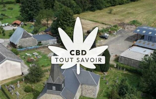 Village à Sevigny-la-Foret avec feuille Cannabis CBD