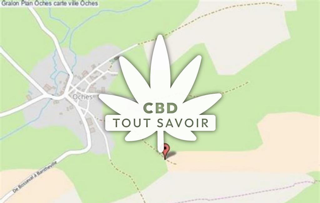 Village à Oches avec feuille Cannabis CBD