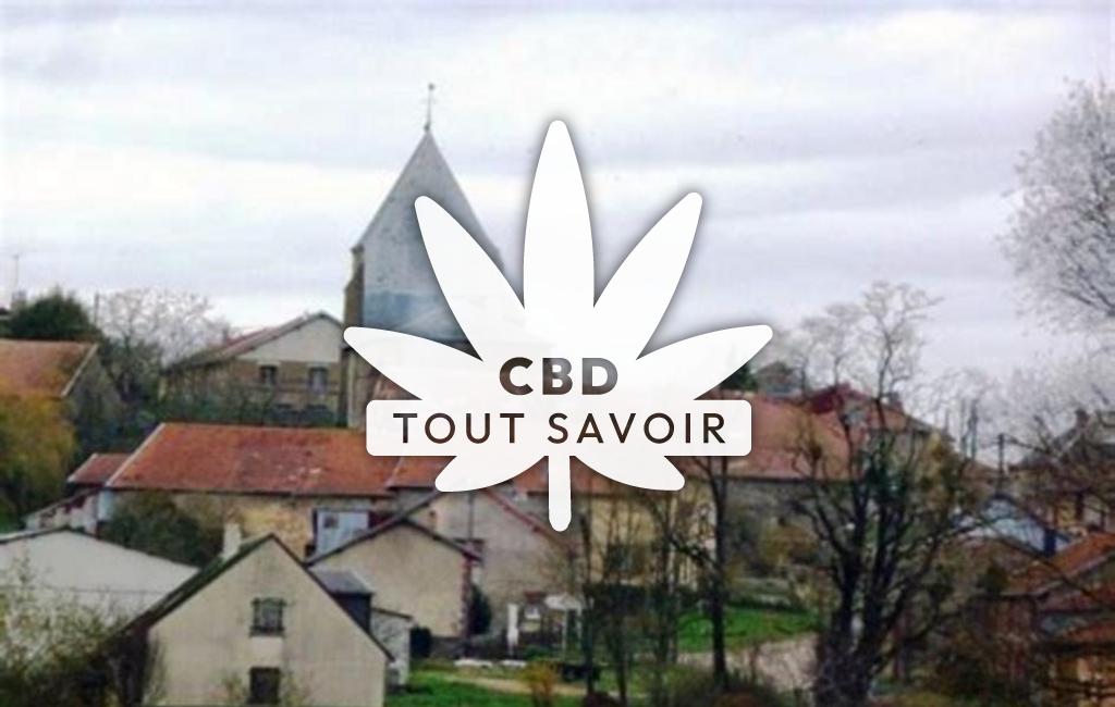 Village à Saint-Pierremont avec feuille Cannabis CBD