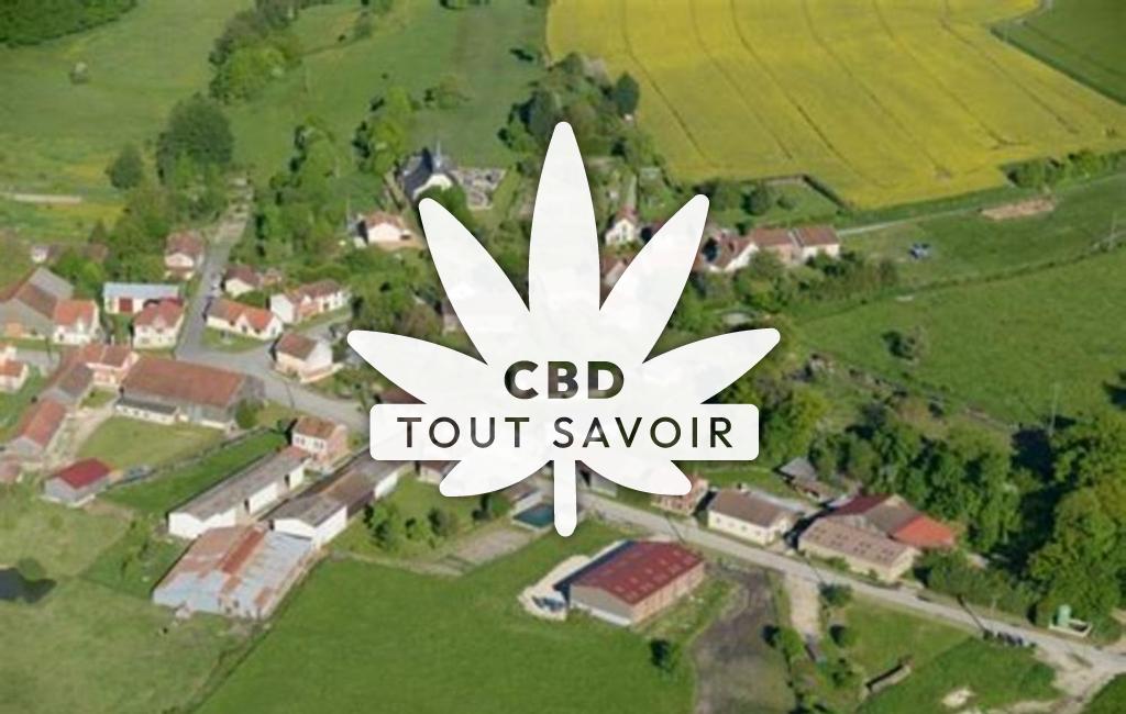 Village à Conde-les-Autry avec feuille Cannabis CBD