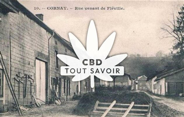 Village à Cornay avec feuille Cannabis CBD