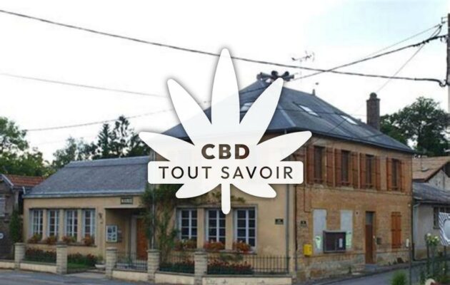 Village à Montcheutin avec feuille Cannabis CBD