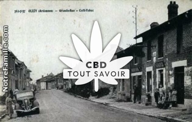 Village à Olizy-Primat avec feuille Cannabis CBD