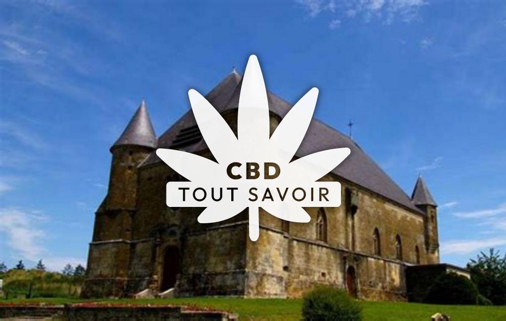 Village à Saint-Juvin avec feuille Cannabis CBD