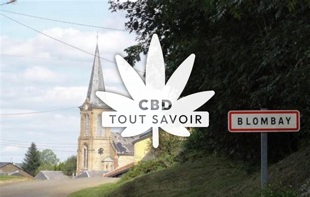 Village à Blombay avec feuille Cannabis CBD