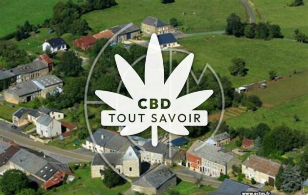 Village à Cernion avec feuille Cannabis CBD