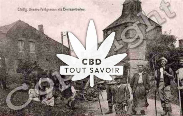 Village à Chilly avec feuille Cannabis CBD