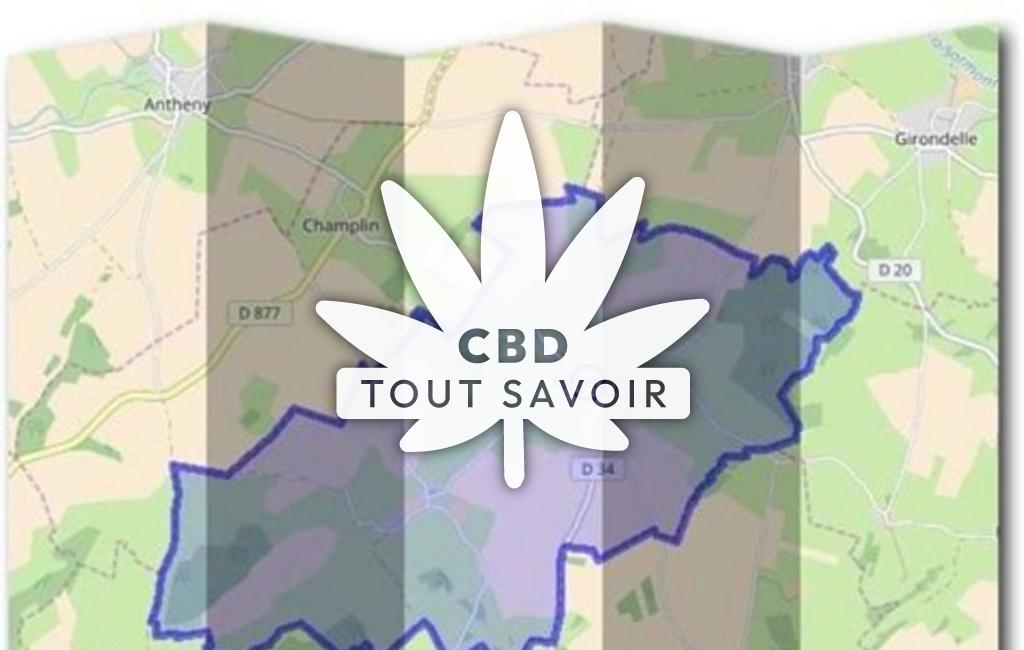 Village à Estrebay avec feuille Cannabis CBD