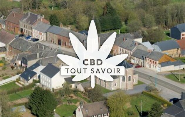 Village à Eteignieres avec feuille Cannabis CBD