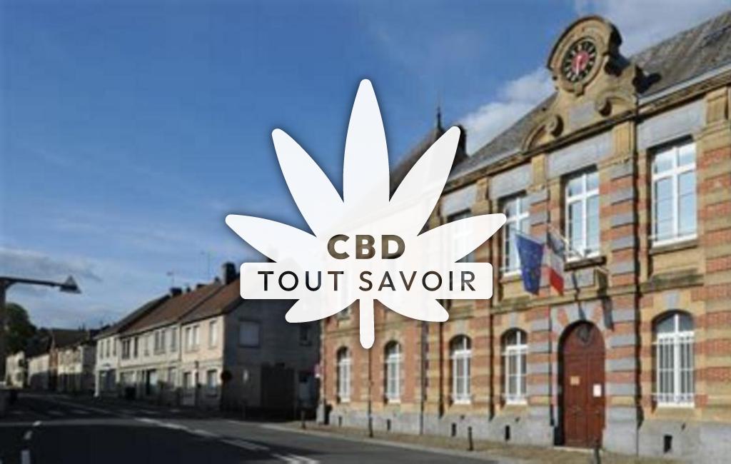 Village à Maubert-Fontaine avec feuille Cannabis CBD