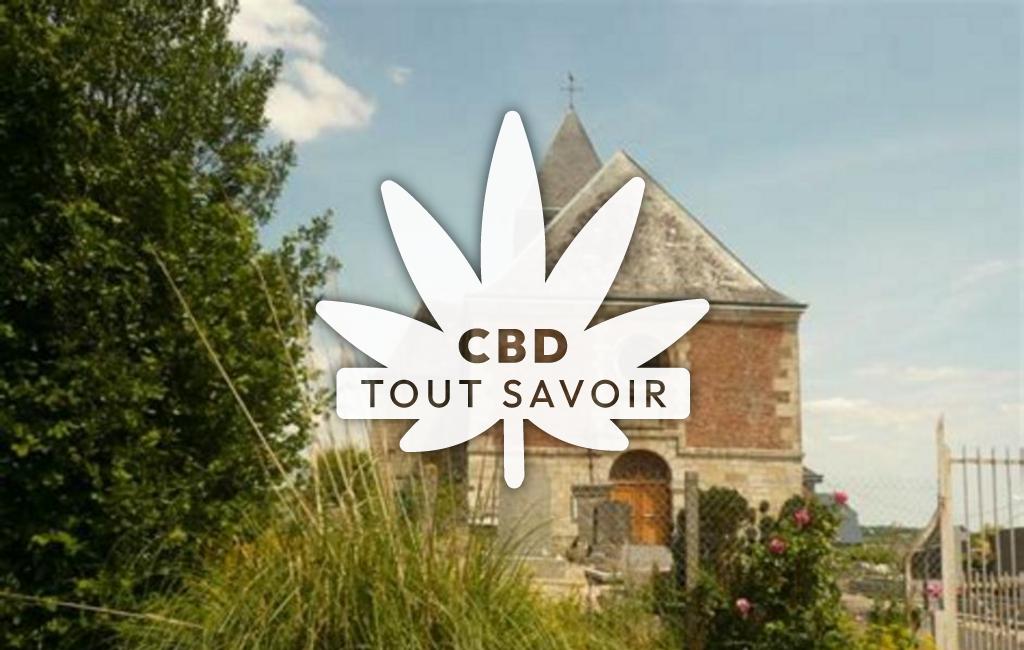 Village à Auboncourt-Vauzelles avec feuille Cannabis CBD