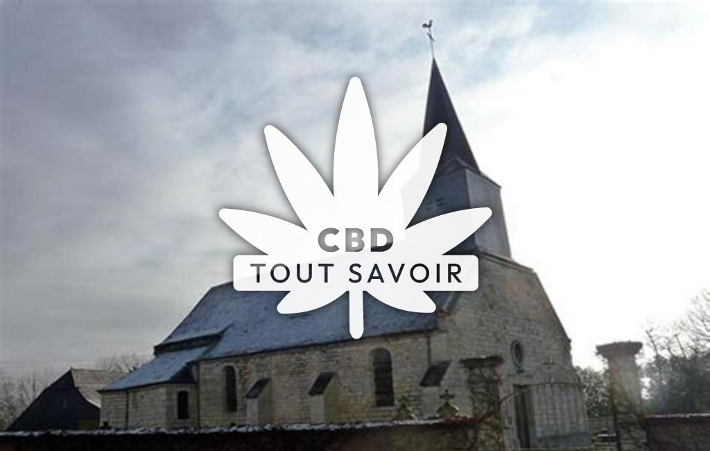 Village à Corny-Macheromenil avec feuille Cannabis CBD