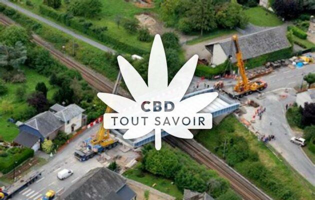 Village à Faissault avec feuille Cannabis CBD