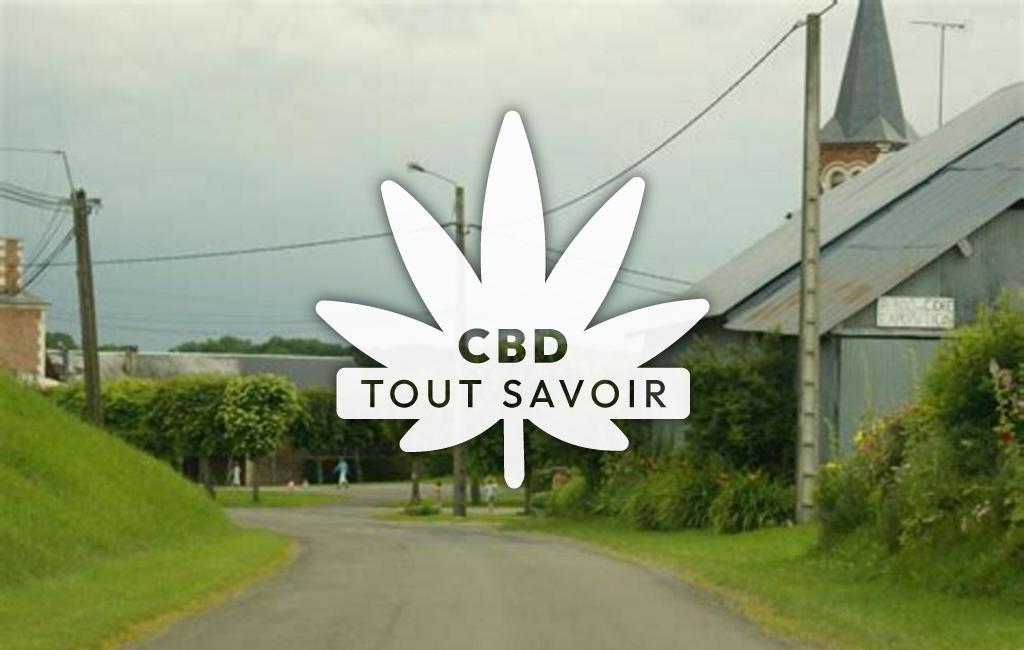 Village à Grandchamp avec feuille Cannabis CBD