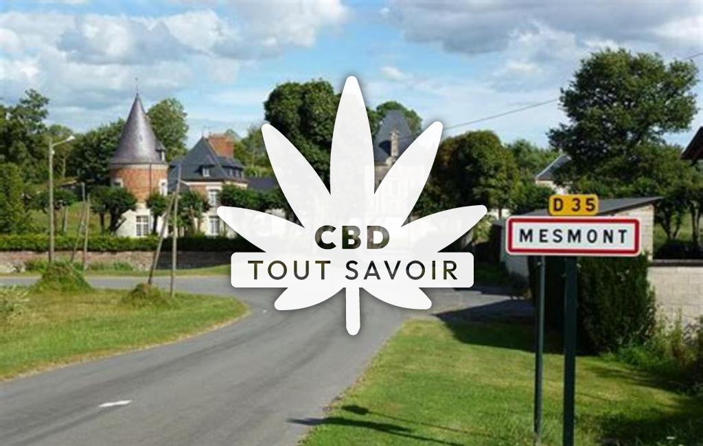 Village à Mesmont avec feuille Cannabis CBD