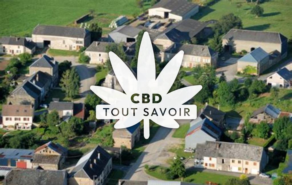 Village à Puiseux avec feuille Cannabis CBD