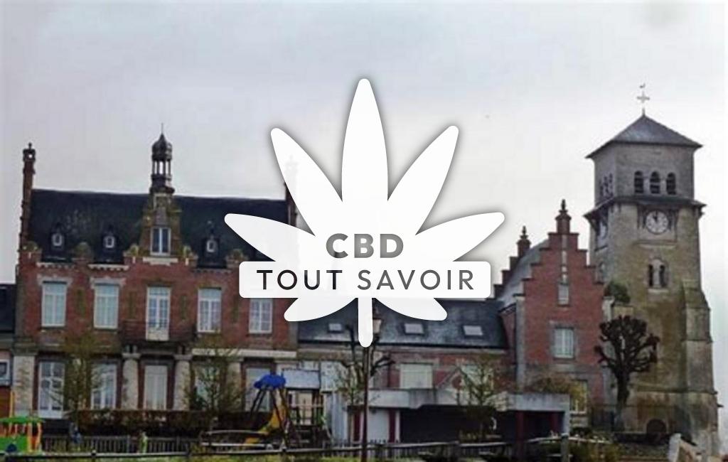 Village à Saulces-Monclin avec feuille Cannabis CBD