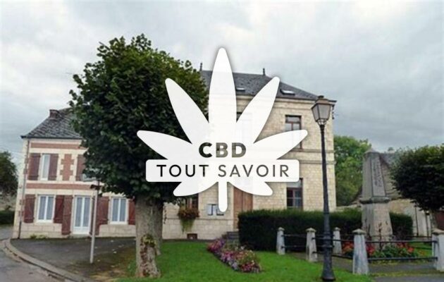 Village à Bossus-les-Rumigny avec feuille Cannabis CBD